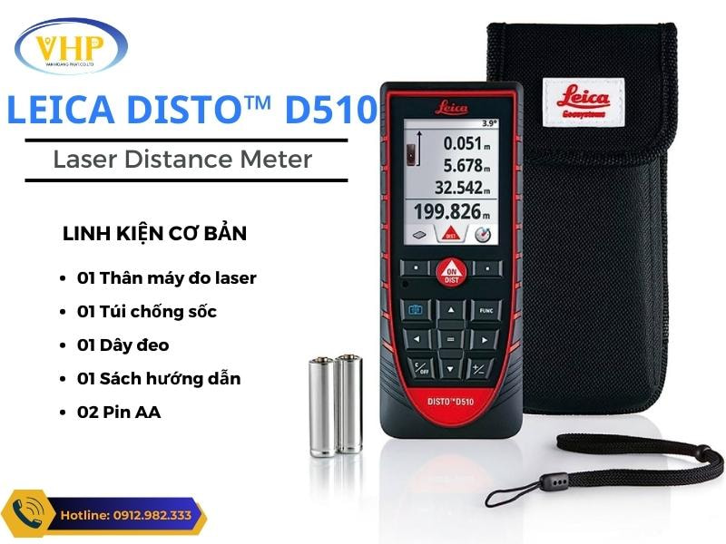 Trọn bộ Máy đo khoảng cách Laser Leica DISTO D510