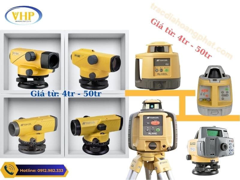 Bảng giá tham khảo các máy thủy bình của hàng Topcon