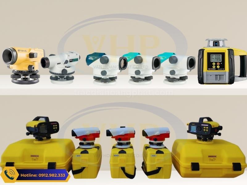 Tổng hợp các loại máy thủy bình chính hãng được bán tại Trắc Địa Hoàng Phát