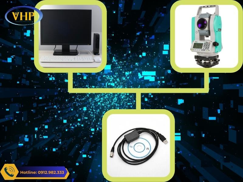 Kết nối máy tính với máy toàn đạc Nikon