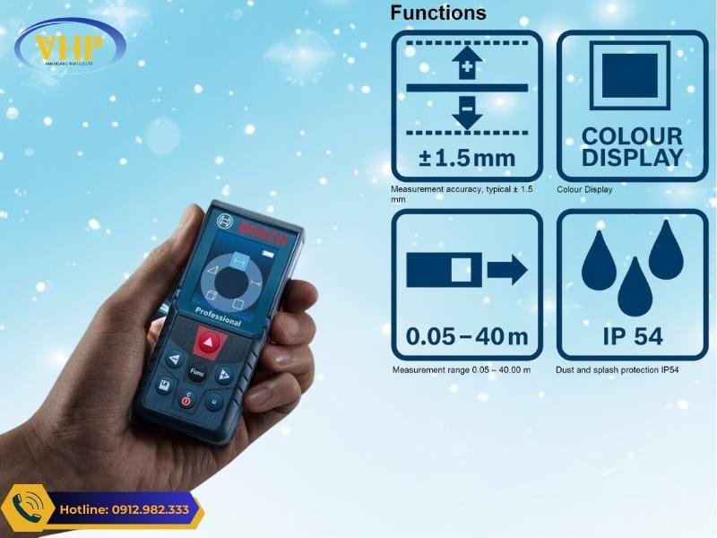 Công năng của thước đo Laser Bosch GLM 40