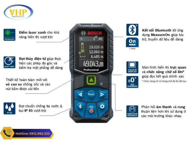 Tính năng đa dạng của máy đo Laser Bosch GLM 50-27CG