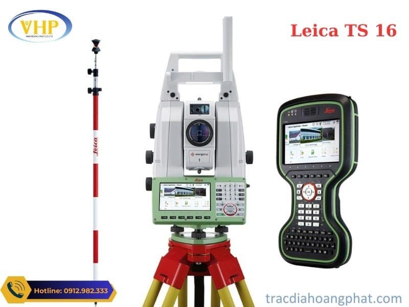 Sự kế hợp giữa máy Leica Viva TS16 với sổ tay CS20 và Leica AP20 AutoPole