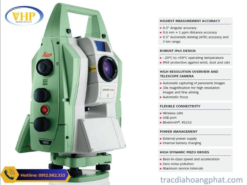 Thông số của máy toàn đạc điện tử Leica Nova TM50