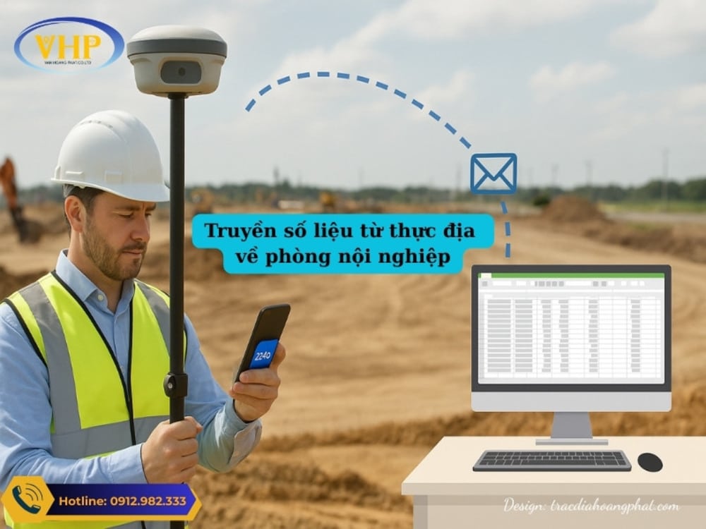 Truyền số liệu từ thực địa về phòng nội nghiệp