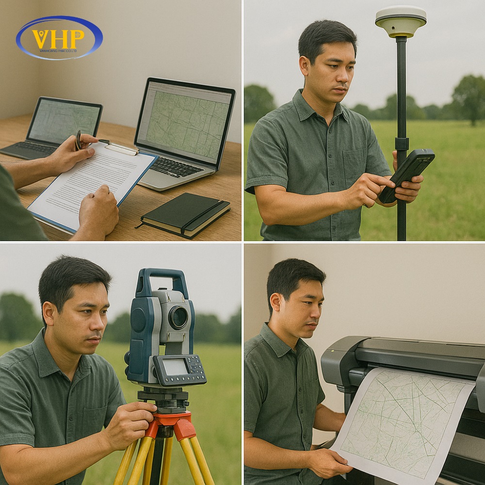 Quy trình lập bình đồ chuẩn xác qua 4 giai đoạn: chuẩn bị, đo đạc, xử lý số liệu và bàn giao