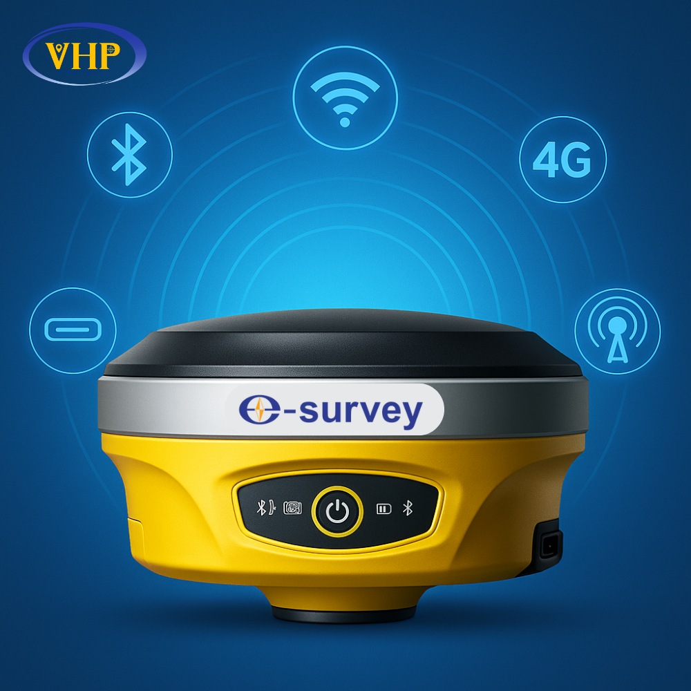 Máy GPS RTK với kết nối đa dạng Bluetooth, Wifi, 3G/4G, Radio và cổng Type C