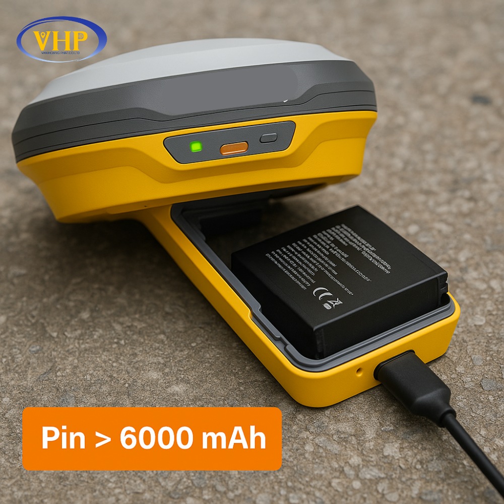 Máy GNSS RTK pin dung lượng lớn trên 6000mAh